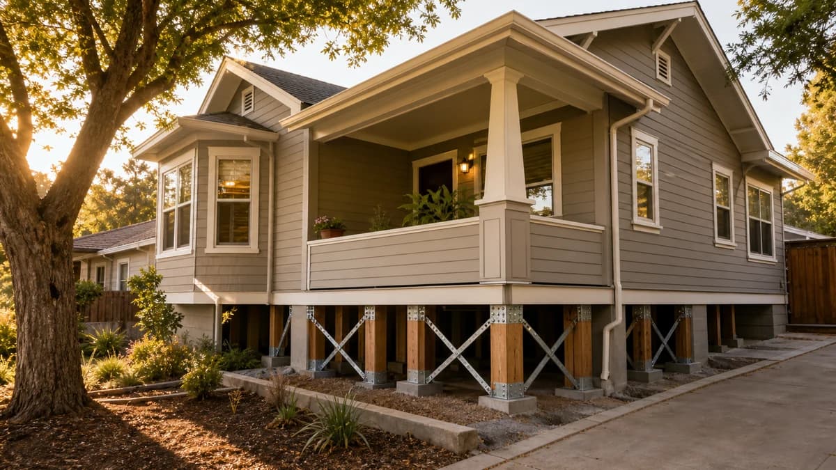 Older South Bay home with seismic retrofit and foundation work cues.