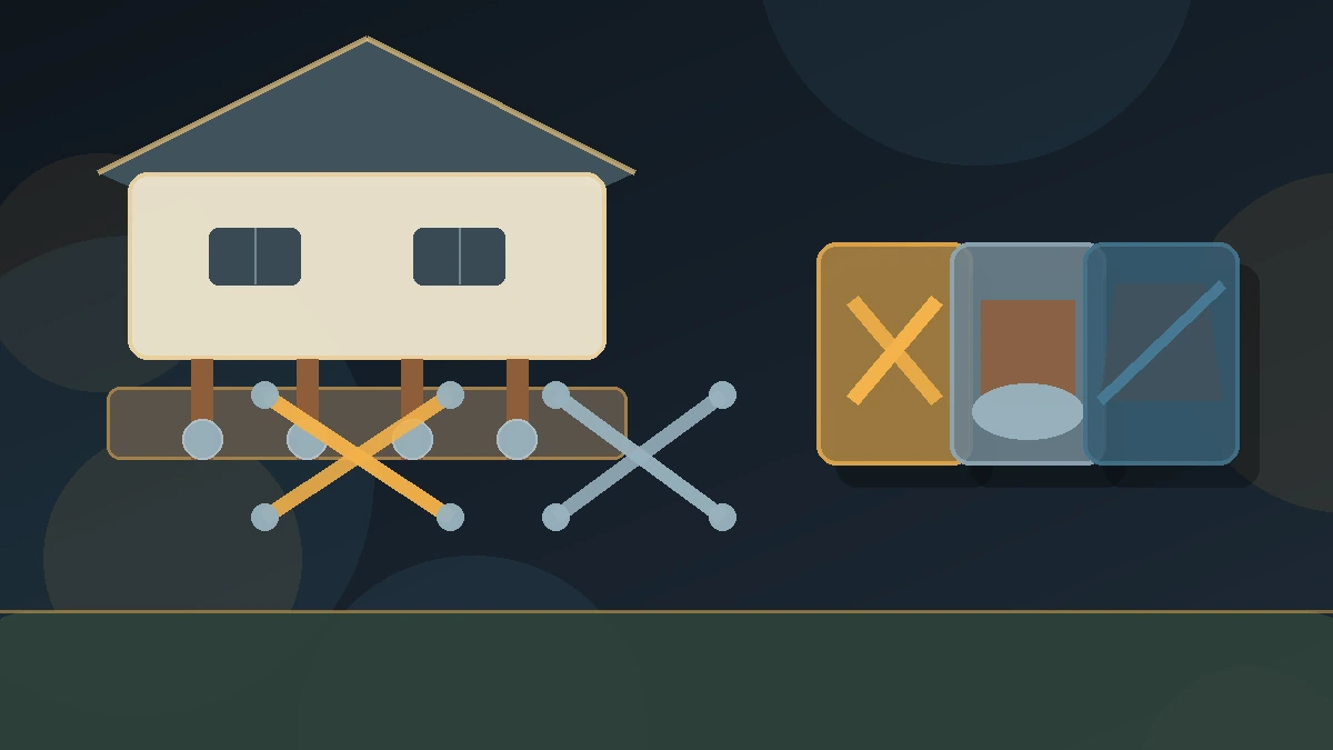 Clean raised-foundation seismic retrofit illustration for a San Jose home.